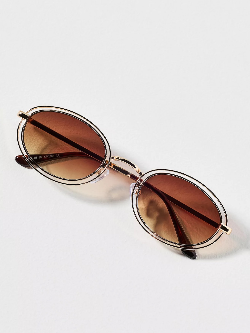 Anthropologie I-Sea Oval Rim Sunglasses - Nwt - Gold